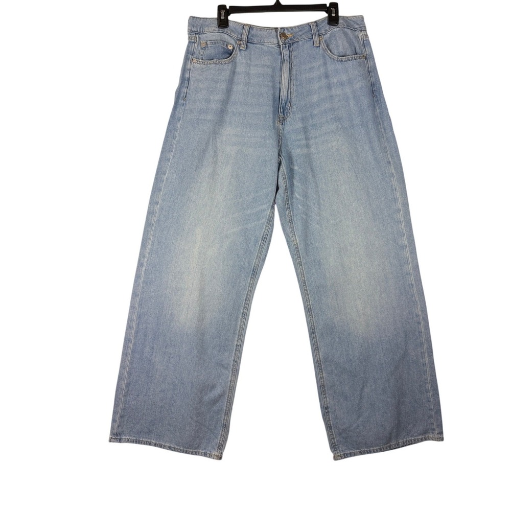 Aeropostale High Rise Wide Leg Jeans Womens 14 Light Wash Blue Non-Stretch NEW